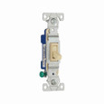 Eaton 1301-7V toggle switch, #14-10 AWG, 15A, Residential, Flush, 120V, Side and push, Screw, Ivory, Load type: Motor Control, Fan, LED, Incandescent, ELV, MLV, CFL, Flourescent, Halogen, Single-Pole, Single-Pole, Polycarbonate