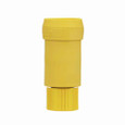 Eaton 15W47 Arrow Hart watertight straight blade connector,#18-10 AWG,15A,Industrial,125V,Back wire,Yellow,Nickel-plated brass,IP67,Santoprene thermoplastic elastomer,5-15R,Two-pole,three-wire,grounding,Screw,0.30-0.65" in dia,Thermoplastic,Bulk