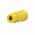 Eaton 15W47 Arrow Hart watertight straight blade connector,#18-10 AWG,15A,Industrial,125V,Back wire,Yellow,Nickel-plated brass,IP67,Santoprene thermoplastic elastomer,5-15R,Two-pole,three-wire,grounding,Screw,0.30-0.65" in dia,Thermoplastic,Bulk