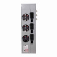 Eaton 1MM312RC residential meter stack, Amperage rating: 125A, Bus rating: 800A, Outdoor, Interrupt rating depends on selected main circuit breaker, Single-phase in/single-phase out, 3 Sockets, Copper, Ring, 120/240 Vac, 4-jaw
