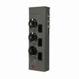 Eaton 1MM312RRL residential meter stack, Amperage rating: 125A, Bus rating: 800A, Outdoor, Interrupt rating depends on selected main circuit breaker, Single-phase in/single-phase out, 3 Sockets, Aluminum, Ringless, 120/240 Vac