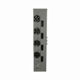 Eaton 1MM420RRLP residential meter stack, Amperage rating: 200A, Bus rating: 800A, Outdoor, Interrupt rating depends on selected main circuit breaker, Single-phase in/single-phase out, 4 Sockets, Aluminum, Ringless, 120/240 Vac