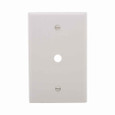 Eaton 2028W-BOX Telephone and coaxial wallplate, White, 0.37" Hole Cutout, Thermoset, Single- gang, Mid-size, ED Box