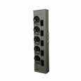 Eaton 1MM512RRLB residential meter stack, Amperage rating: 125A, Bus rating: 800A, Outdoor, Interrupt rating depends on selected main circuit breaker, Single-phase in/single-phase out, Aluminum, 5 Sockets, Ringless with horn bypass, 120/240 Vac