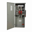 Eaton 1MFS600RB main fusible switch, 600A, Aluminum, NEMA 3R, Underground, Class T, 100 kAIC, Three-wire, Single-phase, Barrier kits: 400A-800A fusible switches: Bottom feed-3MFSBBK, Top feed-3MFSTB, 120/240V, (2) #2 AWG-600 kcmil