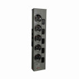 Eaton 1MM512RRLP residential meter stack, Amperage rating: 125A, Bus rating: 800A, Outdoor, Interrupt rating depends on selected main circuit breaker, Single-phase in/single-phase out, 5 Sockets, Aluminum, Ringless, 120/240 Vac