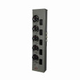 Eaton 1MM512RRLP residential meter stack, Amperage rating: 125A, Bus rating: 800A, Outdoor, Interrupt rating depends on selected main circuit breaker, Single-phase in/single-phase out, 5 Sockets, Aluminum, Ringless, 120/240 Vac