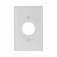 Eaton 2031W-BOX Single receptacle wallplate, White, 1.406" Hole Cutout, Thermoset, Single- gang, Mid-size, ED Box