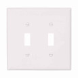 Eaton 2149W-BOX Toggle wallplate, White, Toggle Cutout, Thermoset, Two- gang, Oversize, ED Box