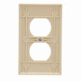 Eaton 2132V Duplex receptacle wallplate, Ivory, Duplex receptacle Cutout, Thermoset, Single- gang, Standard