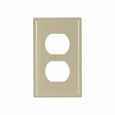 Eaton 2132V-BOX Duplex receptacle wallplate, Ivory, Duplex receptacle Cutout, Thermoset, Single- gang, Standard, ED Box