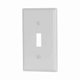 Eaton 2134W Toggle wallplate, White, Toggle Cutout, Thermoset, Single- gang, Standard