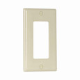 Eaton 2151V Decorator / GFCI wallplate, Ivory, Decorator Cutout, Thermoset, Single- gang, Standard