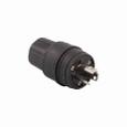 Eaton 24W47BK Arrow Hart watertight locking plug, #18-10 AWG, 15A, Industrial, 125V, Back wiring, Black, Watertight, L5-15, Two-pole, Three-wire, grounding, Santoprene thermoplastic elastomeric, 0.3 to 0.65 in