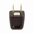Eaton 2601B-BU straight blade plug , #18-10 AWG, 10A, Residential, 125V, Back wire, Brown, Brass, Thermoplastic, 1-15P, Two-pole, two-wire, non grounding, Insulation piercing, 18-2 SPT-1 cord, Thermoplastic, Bulk