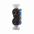 Eaton 270B residential grade duplex receptacle, #14-10 AWG, 15A, Commercial|Residential, Flush, 125V, Side and push, Brown, Brass, Impact-resistant thermoplastic, 5-15R, Duplex, Screw, Thermoplastic, Core pack
