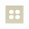 Eaton 2750V-BOX Duplex receptacle wallplate, Ivory, Duplex receptacle Cutout, Thermoset, Two- gang, Oversize, ED Box