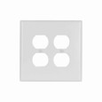 Eaton 2750W-BOX Duplex receptacle wallplate, White, Duplex receptacle Cutout, Thermoset, Two- gang, Oversize, ED Box