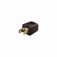 Eaton 2601-6B-BU straight blade plug , #18-10 AWG, 10A, Residential, 125V, Back wire, Brown, Brass, Thermoplastic, 1-15P, Two-pole, two-wire, non grounding, Insulation piercing, 18-2 SPT-1 cord, Thermoplastic, Bulk, polarized