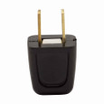 Eaton 2601-6BK-BU straight blade plug , #18-10 AWG, 10A, Residential, 125V, Back wire, Black, Brass, Thermoplastic, 1-15P, Two-pole, two-wire, non grounding, Insulation piercing, 18-2 SPT-1 cord, Thermoplastic, Bulk, polarized