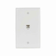 Eaton 3532-4W Wallplate with connector, 4-conductor jack, Commercial, residential telephone, Flush, box, White, Data/Voice modular jack, Type 625B4 screw terminals, Thermoplastic elastomer (TPE), Standard, Type 625B4