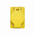 Eaton 3333RW Arrow Hart watertight locking receptacle, #14-8 AWG, 30A, Industrial, 125/250V, Back wiring, Yellow, Single, Watertight, Non-NEMA, Three-pole, Three-wire, non-grounding, Thermoplastic, glass-filled nylon