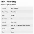 Don-Jo 1472 Floor Door Stop in Cast Brass — Commercial Grade