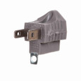 Eaton 419GY-BU single outlet grounding adapter, Grounding adapter, 15A, 125V, Gray, Thermoplastic, 5-15R, NEMA 5-15R