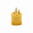 Eaton 4509-BOX Arrow Hart straight blade plug , #18-12 AWG, 20A, Commercial, 250V, Back wire, Yellow, Brass, Vinyl, 6-20P, Two-pole, three-wire, grounding, Screw, 0.25-0.66" in diameter, Vinyl, ED Box