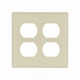 Eaton 4150V-BOX Duplex receptacle wallplate, 10% Deeper than standard size, Ivory, Toggle Cutout, Thermoset, Two- gang, Standard, ED Box