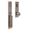 Weslock 2890 Xanthis Handleset with Mesa Knob - Deadbolt Keyed One Side in Satin Nickel