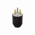 Eaton 4731N auto grip locking connector, #16-12 AWG, 15A, Industrial, 125V, Back wiring, Black, white, Auto grip, L5-15, Two-pole, Three-wire, Nylon, 0.33 to 0.66 in