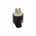 Eaton 4767 safety grip locking plug, #14-10 AWG, 10A, 15A, Industrial, 125/250V, Back wiring, Black, white, Brass, Safety grip, Non-NEMA, Three-pole, Three-wire, Glass-filled nylon, 0.33 to 0.66 in