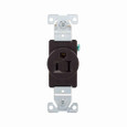 Eaton 5261B Arrow Hart extra heavy-duty industrial specification grade single receptacle, #14-10 AWG, 15A, Industrial, Flush, 125V, Back and side, Brown, Brass, High-impact nylon face, 5-15R, Single, Screw, Glass-filled nylon, Core pack