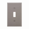 Eaton 5134GY-BOX Toggle wallplate, Gray, Toggle Cutout, Nylon, Single- gang, Standard, ED Box