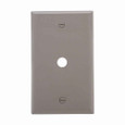 Eaton 5128GY-BOX Telephone and coaxial wallplate, Gray, 0.375" Hole Cutout, Nylon, Single- gang, Standard, ED Box