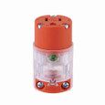 Eaton 515CLTRN-F straight blade connector, Lighted/Power Indicating, #18-12 AWG, 15A, Residential & Commercial, 125V, Back wire, Orange, Brass, Nylon, 5-15R, Two-pole, three-wire, grounding, Straight body, Screw, Green LED pilot light, Nylon