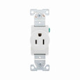 Eaton 5261W Arrow Hart extra heavy-duty industrial specification grade single receptacle, #14-10 AWG, 15A, Industrial, Flush, 125V, Back and side, White, Brass, High-impact nylon face, 5-15R, Single, Screw, Glass-filled nylon, Core pack