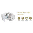 Medeco 11TR53 Maxum Residential Deadbolt M3 6-Pin Captive Key DL Keyway - UL 437 Listed, BHMA Grade 1
