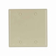 Eaton 5137V-BOX Blank wallplate, Ivory, Blank Cutout, Nylon, Two- gang, Standard, ED Box