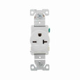 Eaton 5461W Arrow Hart extra heavy-duty industrial specification grade single receptacle,#14-10 AWG,20A,Industrial,Flush,250V,Back and side,White,Brass,Impact-resistant nylon face,Glass-filled nylon base,6-20R,Single,Screw,Core pack