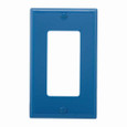 Eaton 5151BL Decorator / GFCI wallplate, Blue, Decorator Cutout, Nylon, Single- gang, Standard