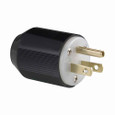 Eaton 5266NHG Arrow Hart auto grip hospital grade straight blade plug, #18-12 AWG, 15A, Industrial, 125V, Back wire, Black and white, Brass, Nylon, 5-15P, Two-pole, three-wire, grounding, Screw, Nylon, Core pack