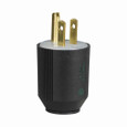 Eaton 5266NHG Arrow Hart auto grip hospital grade straight blade plug, #18-12 AWG, 15A, Industrial, 125V, Back wire, Black and white, Brass, Nylon, 5-15P, Two-pole, three-wire, grounding, Screw, Nylon, Core pack
