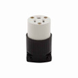 Eaton 5269 Arrow Hart ultra grip straight blade connector, #18-12 AWG, 15A, Industrial, 125V, Back wire, Black and white, Brass, Nylon, 5-15R, Two-pole, three-wire, grounding, Screw, 0.33-0.66", Thermoplastic, Polycarbonate, Core pack