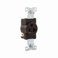 Eaton 5361B Arrow Hart extra heavy-duty industrial specification grade single receptacle, #14-10 AWG, 20A, Industrial, Flush, 125V, Back and side, Brown, Brass, Nylon, 5-20R, Single, Screw, Nylon, Core pack