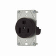 Eaton 5709N power device receptacle, #12 - 4 AWG, 50A, Flush, 250V, Back, Black, NEMA 6-50R, Two-pole, Three-wire, Two-pole, three-wire, grounding, Screw, Glass-filled nylon, Power