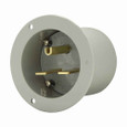 Eaton 5701NFI Arrow Hart flanged inlet , #12-4 AWG, 30A, Industrial, 250V, Back wire, Gray, Brass, Nylon, 6-30P, Two-pole, three-wire, grounding, Screw, Nylon, Core pack