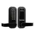Lockey 2835 Mechanical Keyless Lever Lock – Jet Black finish, front and rear view showing keypad and lever handle