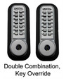 Lockey 2210 Double Combination with Key Override Deadbolt - dual-sided keypads both with key cylinders, Satin Chrome finish